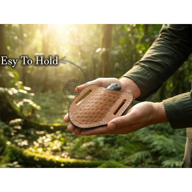 STIFF HIDES Handmade Leather Knife Sheath for Belt– Compact EDC