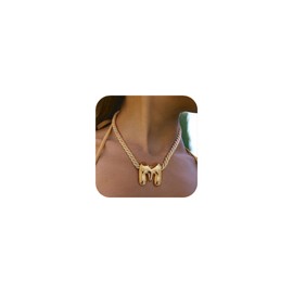 CLASSYZINT Gold Bubble Letter M Pendant Necklace for Women Adjustable Rope Chain Boho Jewelry Everyday Layering Necklace Birthday Gift for Her