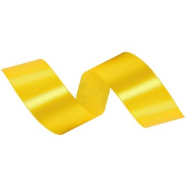 Yellow Satin Ribbon 1-1/2 Inches x 25 Yards, Solid Color Polyester Fabric Ribbon for Gift Wrapping, Crafts, Bows Making, Wreaths, Sewing Projects, Baby Showers and Wedding Party Decoration