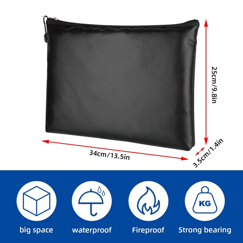 Document Bag Safe Fireproof Waterproof Fireproof Document Box Money Bag