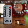 YBU Rechargeable Flameless Flickering Tea Light Candles with Remote &