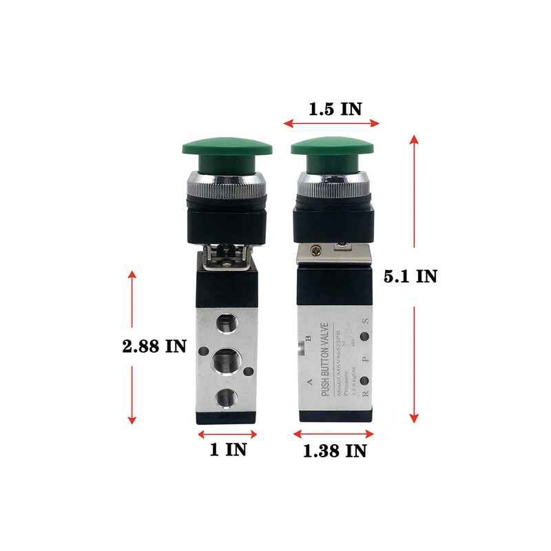 Pneumatic 5 Way 2 Postion Manual Control Push Button Air