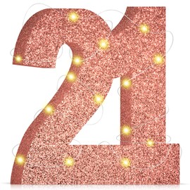 Rose Gold 21st Birthday Decorations for Her, Women 21st Birthday Party Centerpieces for Table Decorations, Pink 21st Anniversary Decorations Table Topper Decor