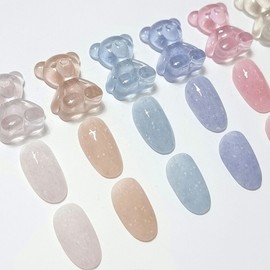 Snowflake Glitter Velvet Gel One Color Handmade Nail Tip 2ver - Medium Oval / 눈꽃 글리터 벨벳젤 원컬러 수제네일팁 2ver - 미디움오벌