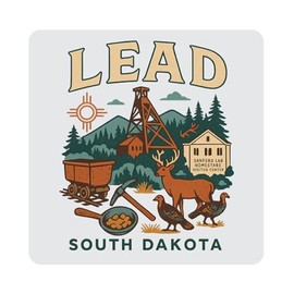 Lead South Dakota Souvenir 4-Pack Acrylic Coaster – 4" Durable Drink Coaster Keepsake Gift