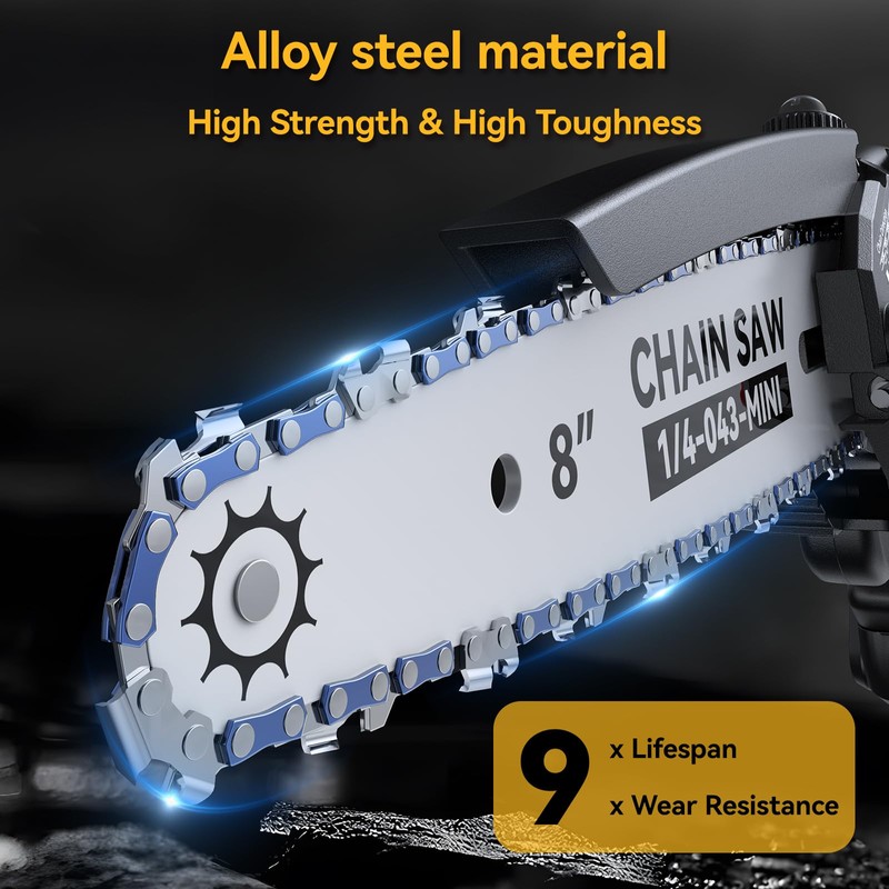 Chainsaw 8 Inch Chain Replacement - 2 Pack 8'' Mini