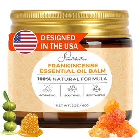 FeeMeFee Frankincense Balm 2oz, Frankincense Essential Oil with Myrrh for Soothing Relief, Muscle Relaxation, Boswellia Serrata, Olive Oil, Vitamin E, Moisturizer for Dry, Cracked Skin