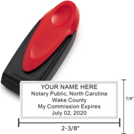 Red Standard Mobile Notary Pocket Stamp (Black Ink) | North Carolina