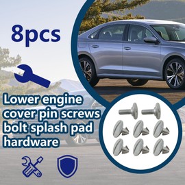 INGQI Set of 8 Lower Engine Cover Pin Screws Bolts Steel Hardware Kit for Honda Civic 2017-2019, Splash Shield Kit Replace for 90674-TY2-A01 90105-TBA-A00