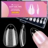 Short Almond Soft Gel Nail Tips, Melous 240PCS Pre Buff