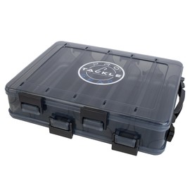 Pro Tackle Lure Box, Shallow Bait Box, Artificial Bait Box, Tackle Box, Grey, Waterproof (Small Double - 20.5 x 17 x 4.8 cm)