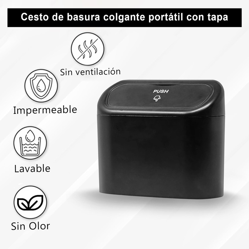 Bote de Basura para Auto, 2 Pack Mini Bote de