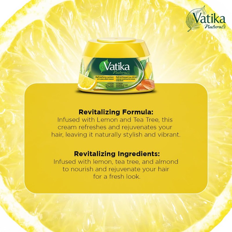 Vatika Naturals Hair Cream - Refreshing Lemon (210ml) | Enriched