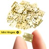 YASQZ 50 Pieces Mini Hinges, Brass Hinges Small for Crafts