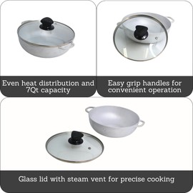 IMUSA 7.0Qt Basic Caldero w/Glass Lid - 30cm