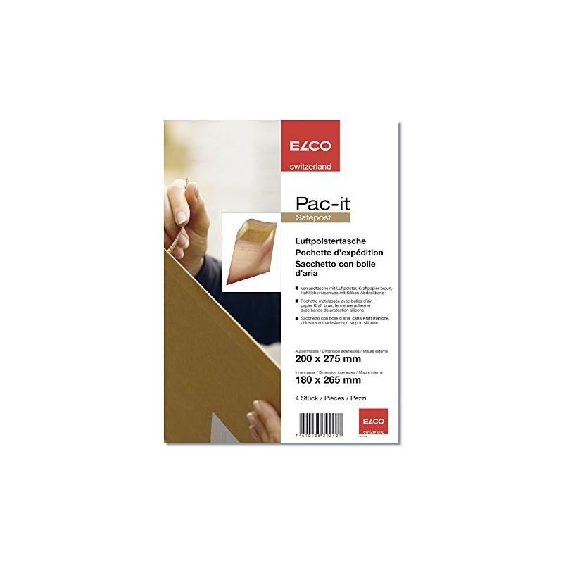 Elco 200 x 275 mm Bubble Envelope - Brown (Pack