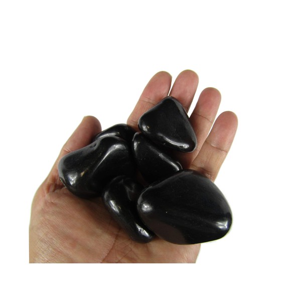CircuitOffice 1/2 LB Shungite Tumbled Stones (About 0.75-2.0" Size) - Healing Stones, Metaphysical Healing, Chakra Stones for Wicca, Reiki, Healing, Metaphysical, Chakra, Positive Energy or Gift