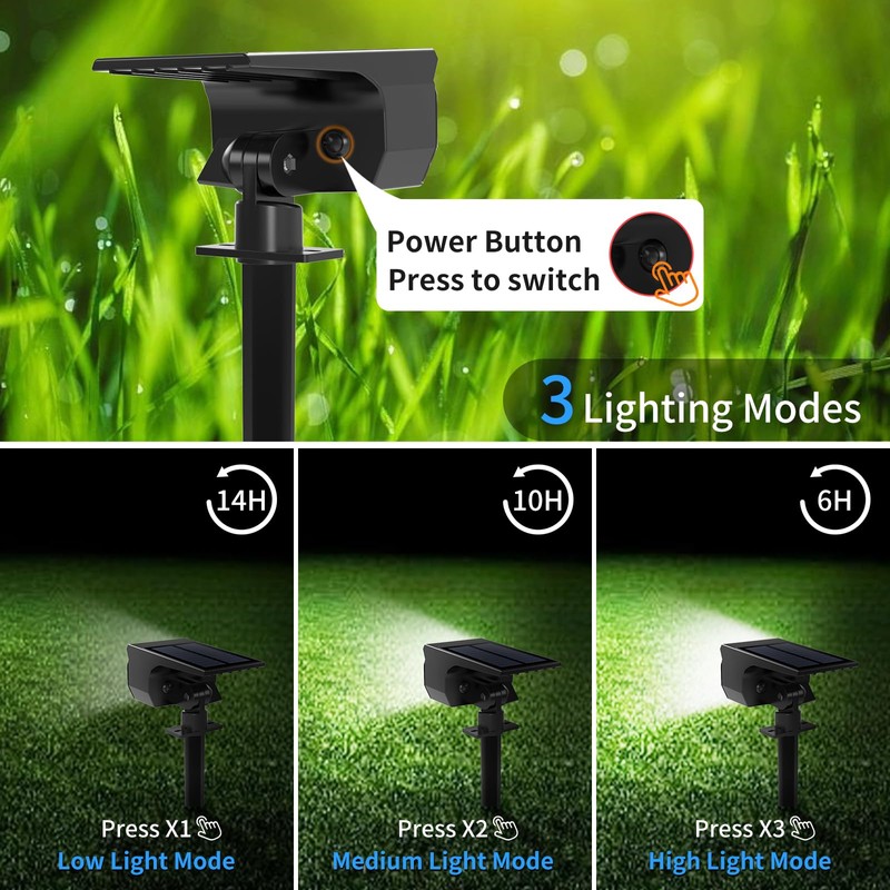 Tadyreal Solar Spot Lights Outdoor 10 Pack, [46 LED/3 Modes]