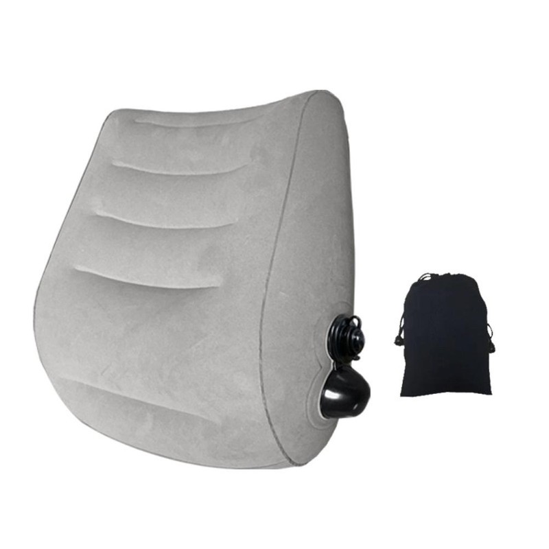 Inflatable Travel Pillow Portable PVC Flocking Head Neck Lumbar Support