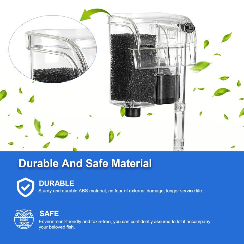 DaToo Aquarium Filter Hang On Waterfall Small Fish Tank Filter