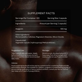 Live Longer Apigenin 100mg – 120 Vegan Capsules – 4-Month Supply – High Potency Plant-Based Supplement – Antioxidant Support for Wellness, Balance & Vitality – Supports Healthy Sleep and Relaxation