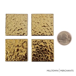 Milltown Merchants 1.8 Inch (48mm) Gold Bubble Mosaic Tile - Bulk Glass Mosaic Tiles - 1 Pound (16 oz) Mirror Tile Assortment for Backsplash, Murals, Stepping Stones, and Mosaics