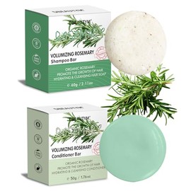 DBEAUTYM 2 Pack Rosemary Shampoo Conditoner Bar Set,Thinning Hair-Volume Shampoo & Conditioner Bar for Men and Women,Hair Thickening & Regrowth Treatm
