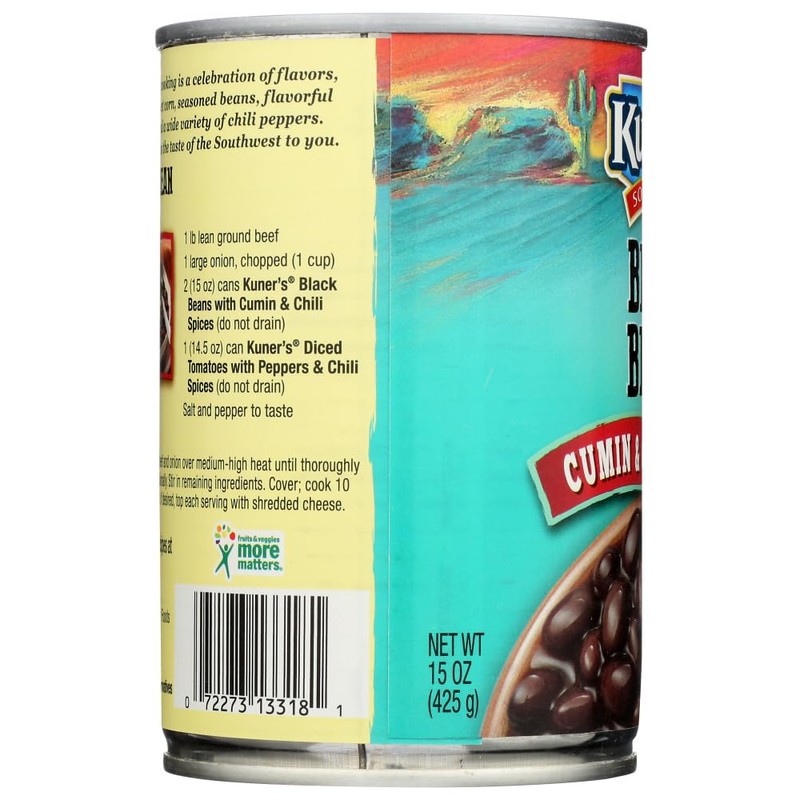 Kuner's Black Beans with Spices, 15-ounces (Pack of12)