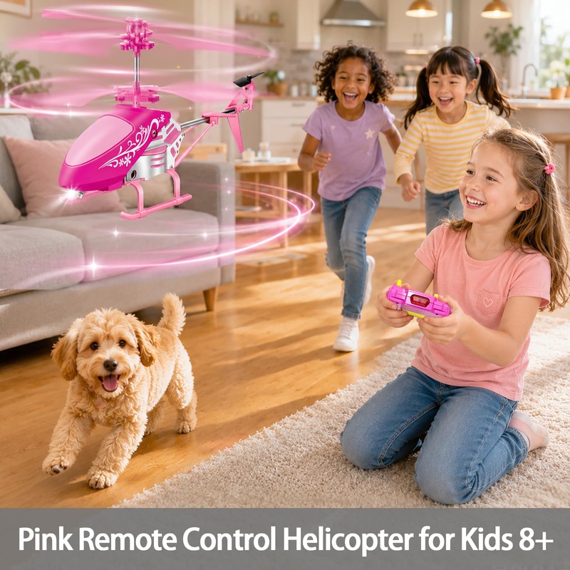 QUANA Rc Helicopter, Pink Remote Control Helicopter for Kids Girls