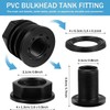 WANGCL 6PCS PVC Bulkhead Fitting Double Threaded Bulkhead Water Tank