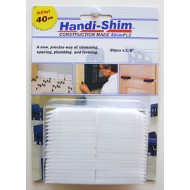 Handi-Shim, White HS1840WH Plastic Construction Shims/Spacers, 40 Pack, 1/8-Inch, 40