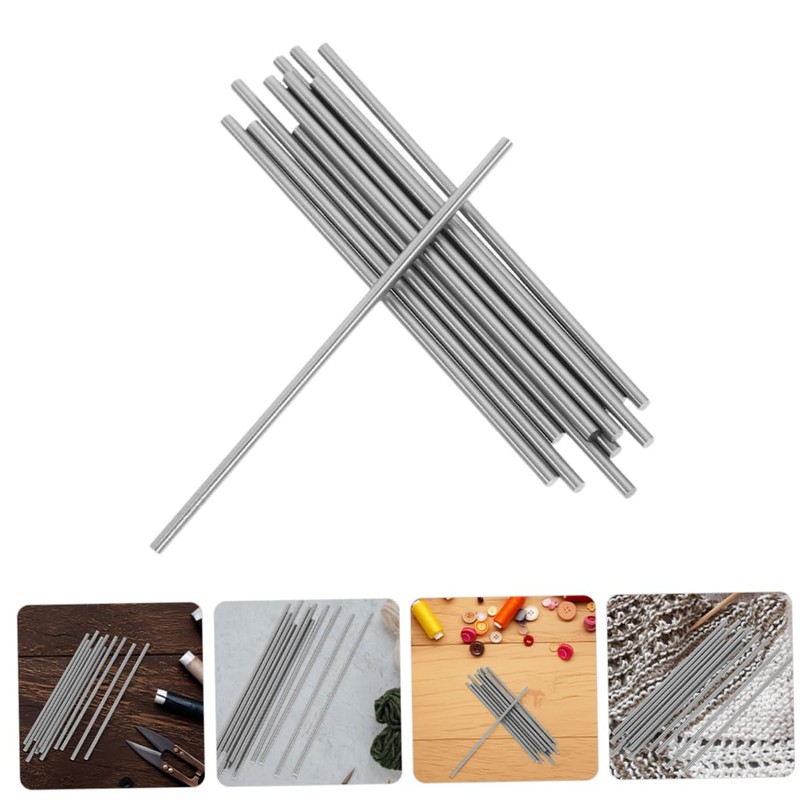 NUOBESTY 20Pcs Crochet Blocking Pins for Knitting Stainless Steel Rod