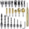 GYSRXS 23 Piece Countersink Drill Bit Set 6×Countersink 7×Trend Drill