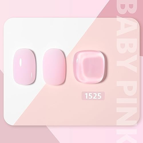 GAOY- Esmalte de uñas en gel rosa bebé, 16 ml, esmalte en gel de secado rápido con luz ultravioleta para manicura casera.