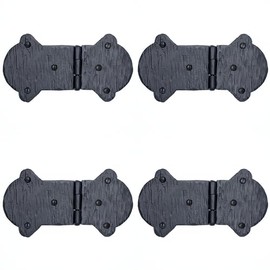 4 Pack 5.5 Inch Black Wrought Iron Hinges - Decorative Wrought Iron Door Hinges – Rustic Iron Hinges for Farmhouse Shutters, Chests, Barn Doors, Shutter and Gates – The Farmhouse Series