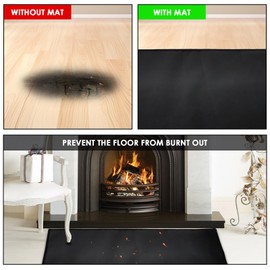 Hearth Rugs for Fireplaces Fire Resistant 47" x 29", Rectangle Fireproof Mat for Fireplace Floor Protector, Fireplace Mat Protect Carpets from High Temperature Hurt, Fire Retardant Floor Mat for Grill