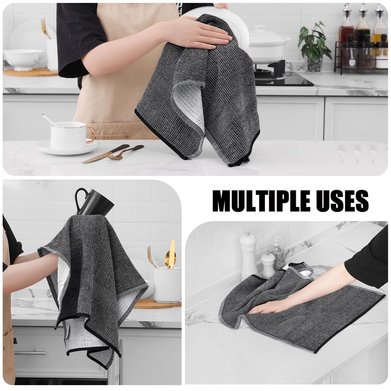 smiry Premium Kitchen Towels(18"x 28", 6 Pack), Large Cotton Dish