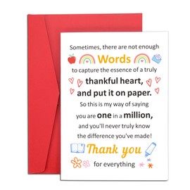 Back to School Gifts for Teacher Appreciation Card Gifts for Women Men Teacher Thank You Cards for Teachers Teacher Retirement Gifts for Women Last Day of School Teacher Cards from Students First Day