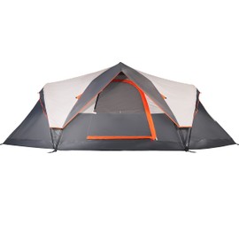 Camping Tent for Family,Hiking & Traveling,Instant Pop Up Tent Waterproof Easy and Quick Setup Camping Tent with Rainfly, Carry Bag, Fits 3 to 5 Persons and Sets Up in One Minute(Grey)