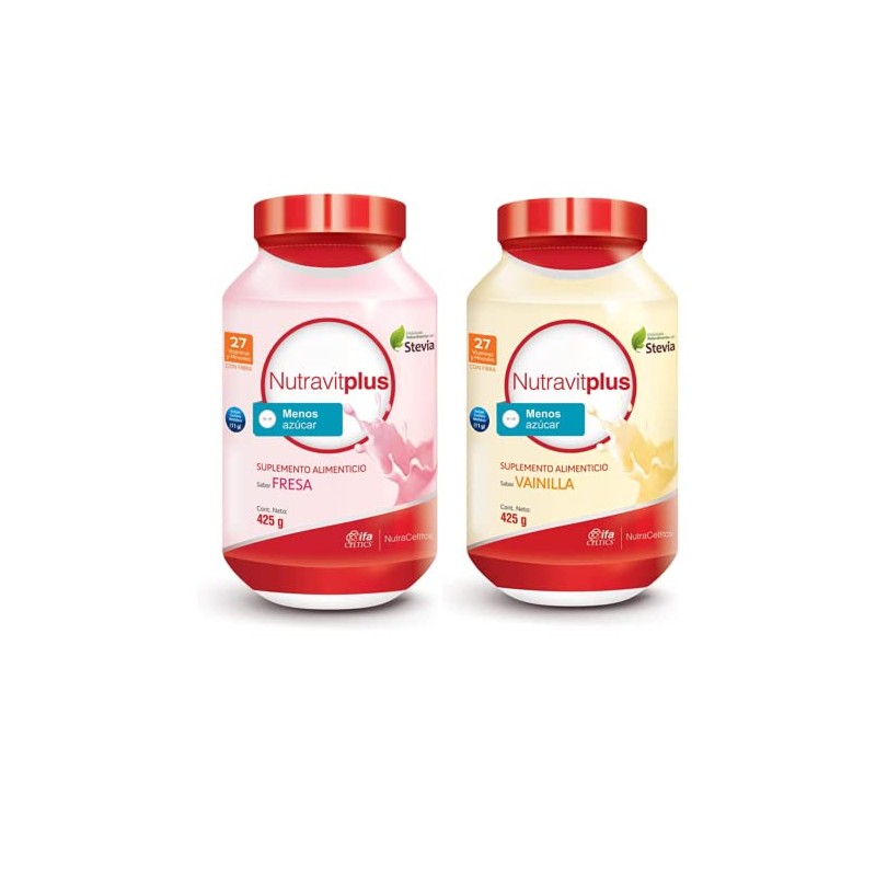 Malteada NutravitPlus Fresa-Vainilla (2 Piezas)