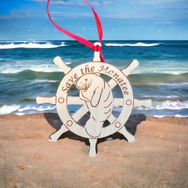 Manatee Ornament, Save The Manatee Gift, Manatee Lover Gift, Manatee