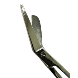 Bandage Cutting Scissors with One Large Ring, Blunt Tips, and Angled Blades - EMT Nurse Bandage Scissors - Stainless Steel (4.5" (11.43cm))