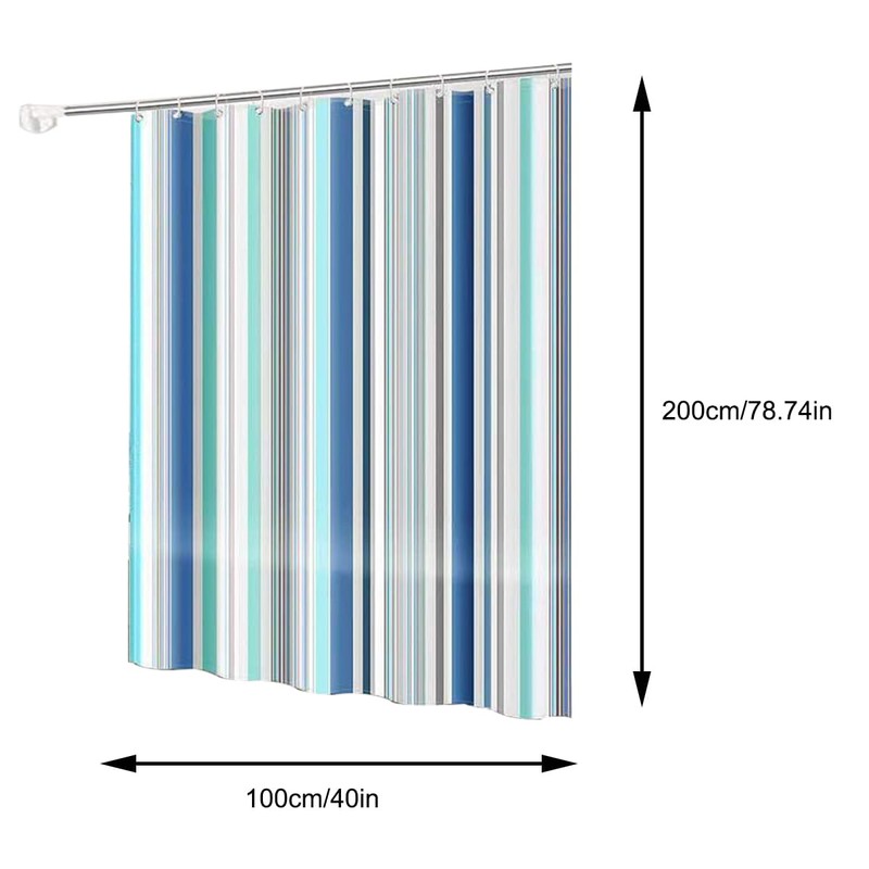 Cawtiuly Modern Linear Pattern Minimalist Shower Curtains Waterproof Washable Fabric