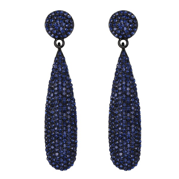 EVER FAITH Rhinestone Statement Earrings Round Crystal Costume Chandelier Dangle