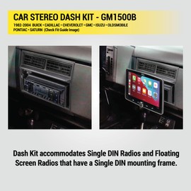 Scosche GM1500B Single DIN Radio Dash Kit with Universal Brackets and Snap-in Extension Compatible with Select 1982-04 GM Vehicles - Stereo Install Kit - See Fit Guide in Images to Verify Your Vehicle
