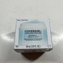 Covergirl Clean Fresh Skincare Weightless Water Cream 2.0 Fl Oz Vegan NEW BOX