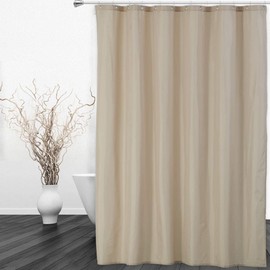 CAROMIO Hotel Quality 100% Waterproof Fabric Shower Curtain or Liner with Magnets for Bathroom, Tan, 72 x 84 inches