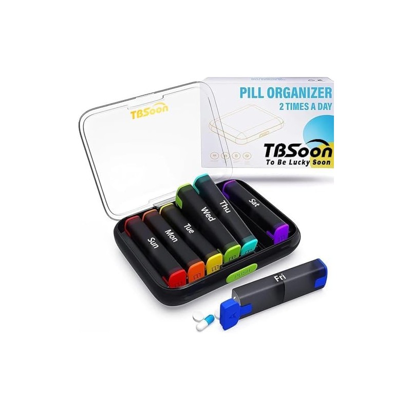 Travel Pill Organizer Case for Bags, Weekly Routines, and Compact