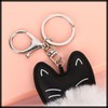 White Fang AZ095 Women's Key Ring, Charm, Keychain, Cat, Animal,