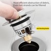 Zovator Universal Pop Up Sink Plug Silver Grey Stainless Steel